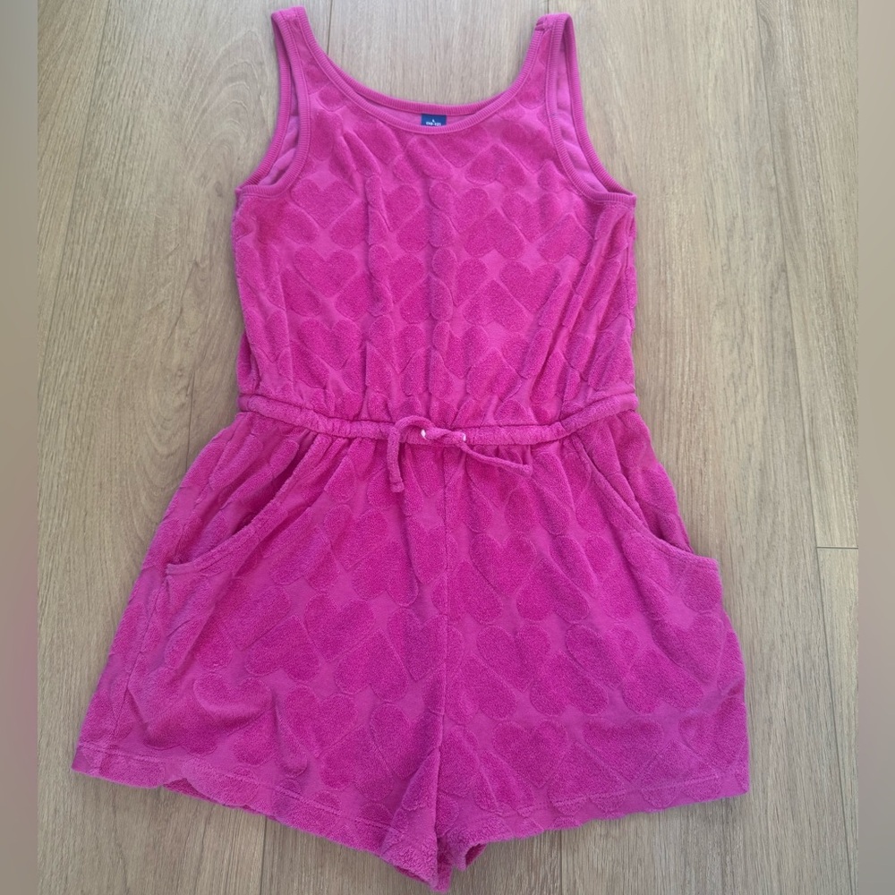 Old Navy Fuchsia Hearts Pattern Kids Romper